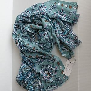 Vera Bradley Paisley Floral Print Fringe Scarf